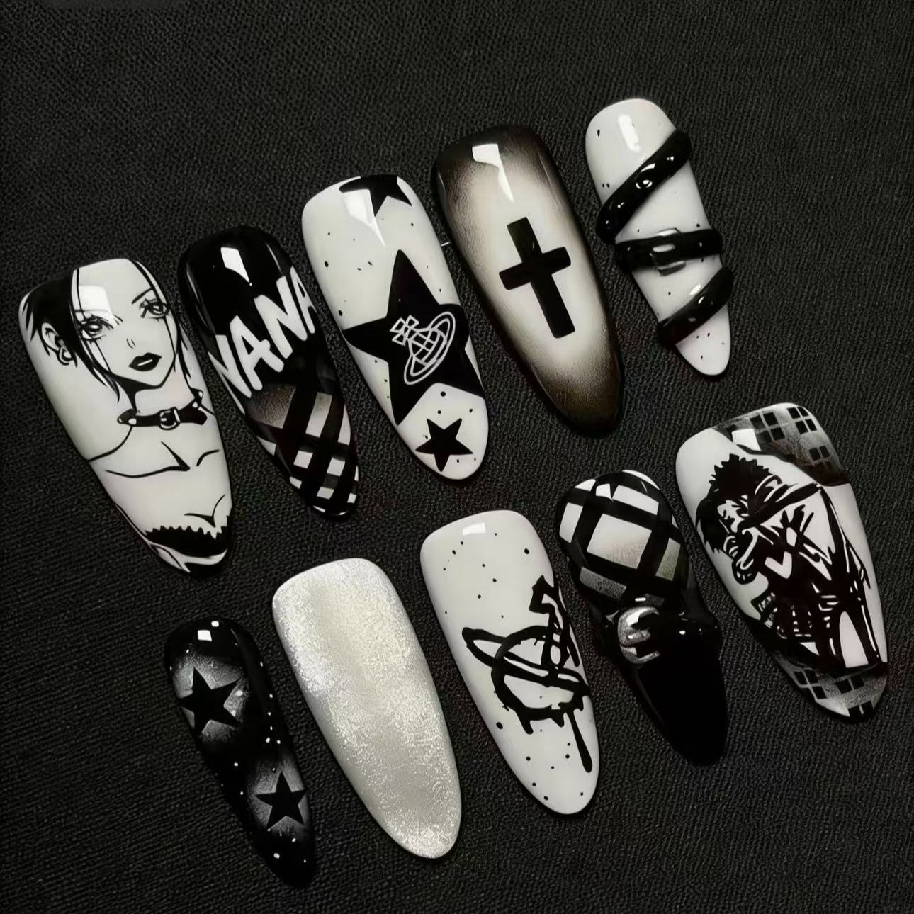 NANA Punk Style Nails Dark Aes - Nail Art 评论和价格