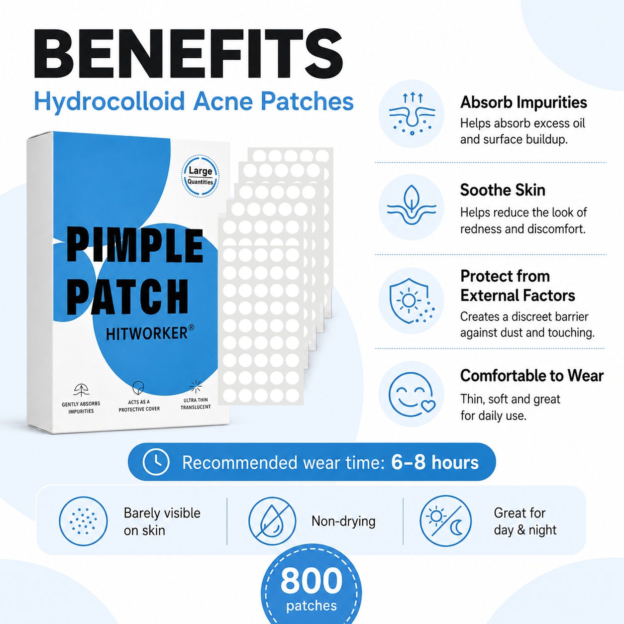 800Pcs Hydrocolloid Acne Pimpl - Skincare 评论和价格