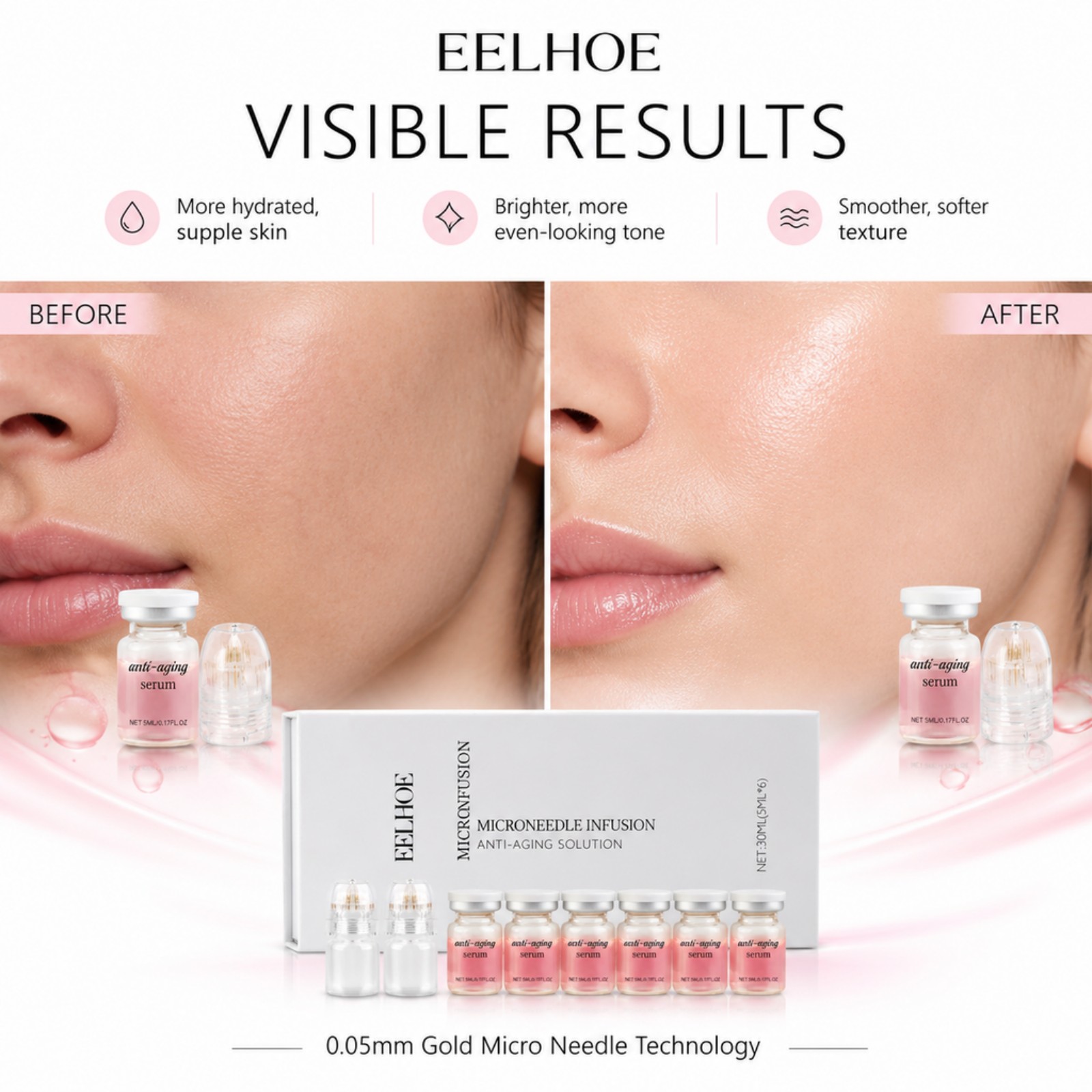 0.2mm Microneedle Serum Kit 6  - Hyaluronic Acid Facial Serum 评论和价格